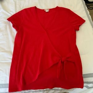 NWOT J crew red tie tshirt